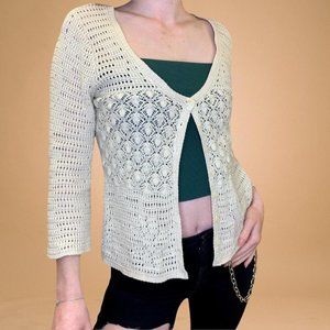 Lucky brand crochet knit cardigan